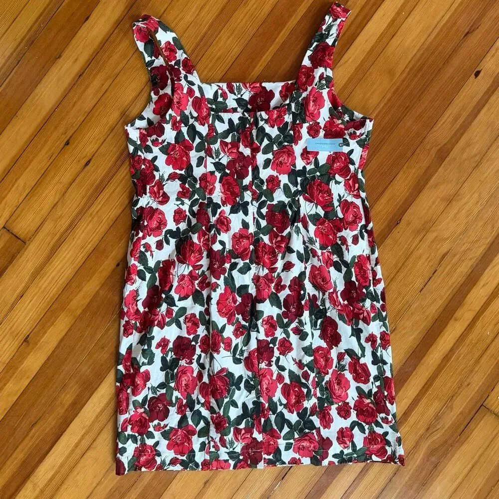 Maeve NWT Rose Print Sleeveless Square-Neck Knee-Length Dress Size 2XL